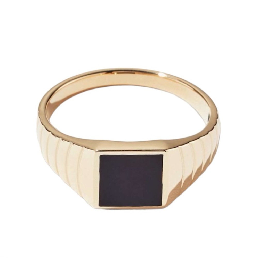 Mejuri | Black Onyx Square Signet Ring